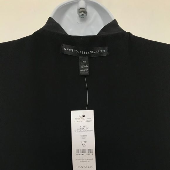 WHBM Women’s Silk Feel Single Ruffle Sleeveless Career Evening Blouse Sz XS NEW - Picture 8 of 9